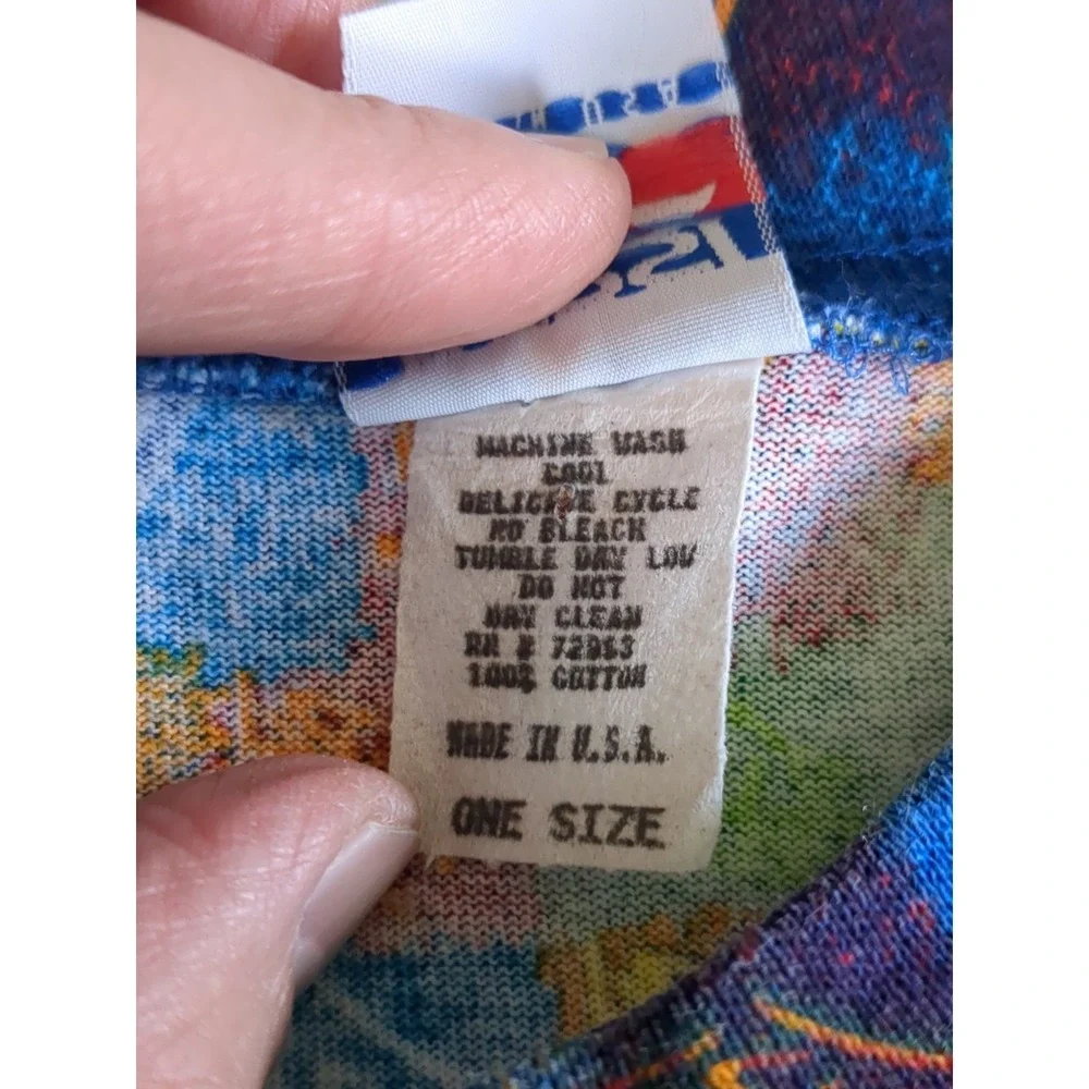 VTG Pepsi All Over Print Short Sleeve T-shirt '90s? Multicolor OS Fits Large - Picture 7 of 7
